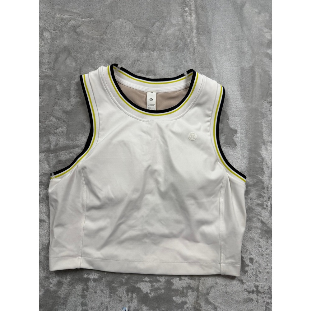 Lululemon Everlux Varsity Scoop-Neck Cropped Tennis Tank Top Size 12 Preppy
